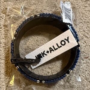 INK and Alloy Black and Blue Beaded Bracelet